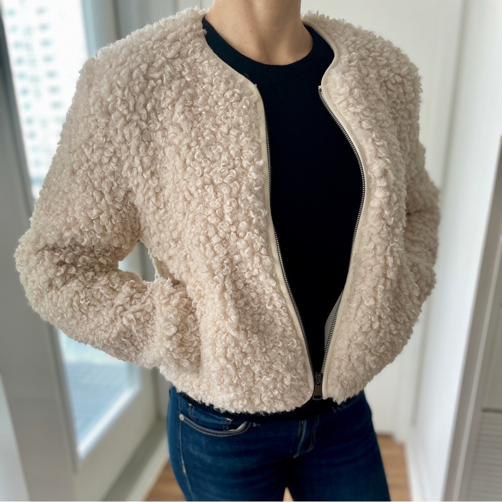 Steve Madden Cream Teddy Sherpa Jacket